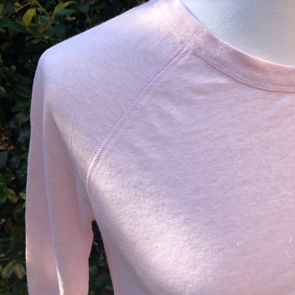 Vince Linen Long Sleeve Tee Casa Rosa NWT - Picture 2 of 4